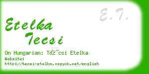 etelka tecsi business card